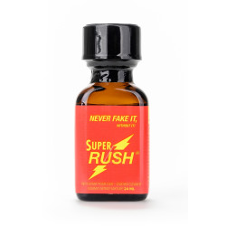 flacon poppers super rush 24ml, désinhibant et aphrodisiaque fort, idéal pour utilisateurs avertis.
