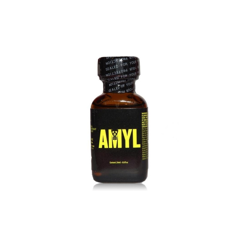 flacon poppers amyl 24ml, à base de nitrite d’amyle pour une montée en puissance lente et prolongée.