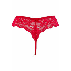 String Brésilien V9698 Axami lingerie raffinée rouge pour charme et élégance