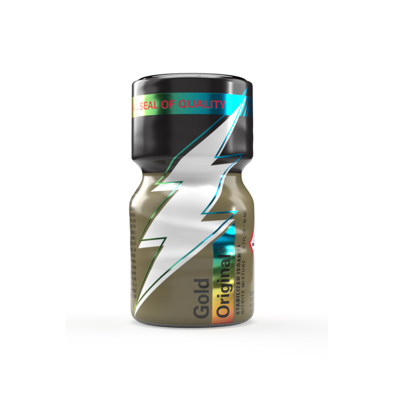 Poppers Original Gold 10ml flacon verre premium bouchon sécurité soirées
