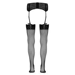 Bas résille noir Cotelli Legwear jambes sublimées style dressing sexy