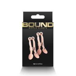 Pinces tétons Bound or rose design luxueux jeux sensuels couple