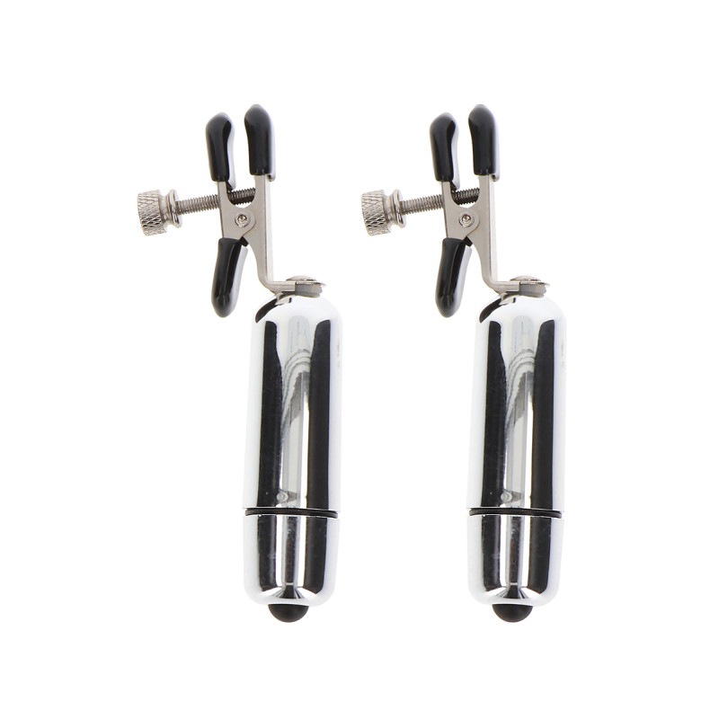 Pinces tétons vibrantes Taboom métal 10 modes BDSM réglable