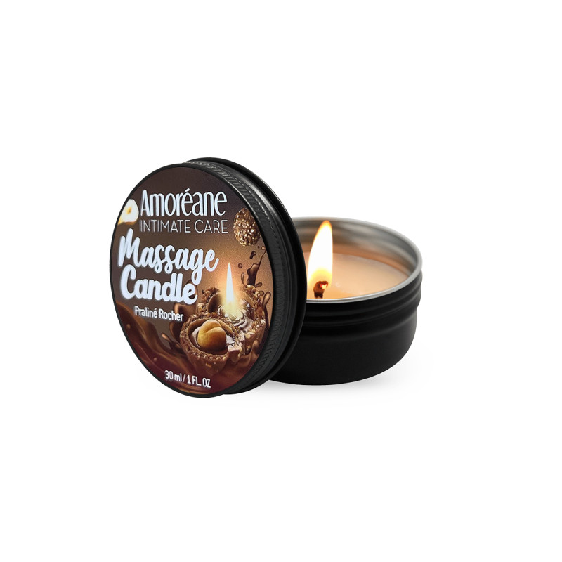 Bougie massage Rocher Praliné Amoreane 30ml huile naturelle