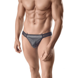 String Ares 1 Anaïs mesh noir wetlook coque profonde sexy