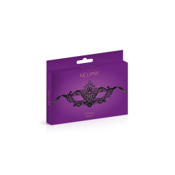 Masque loup noir Étoile broderie fine jeux rôle mystérieux