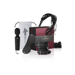 Coffret BDSM LoveBoxxx vibro menottes fouet corde
