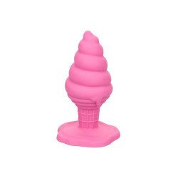 Plug anal Yum Bum Ice Cone silicone rose texture ondulée