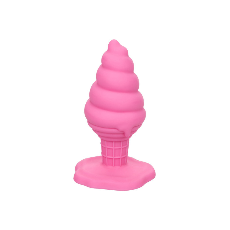 Plug anal Yum Bum Ice Cone silicone rose texture ondulée