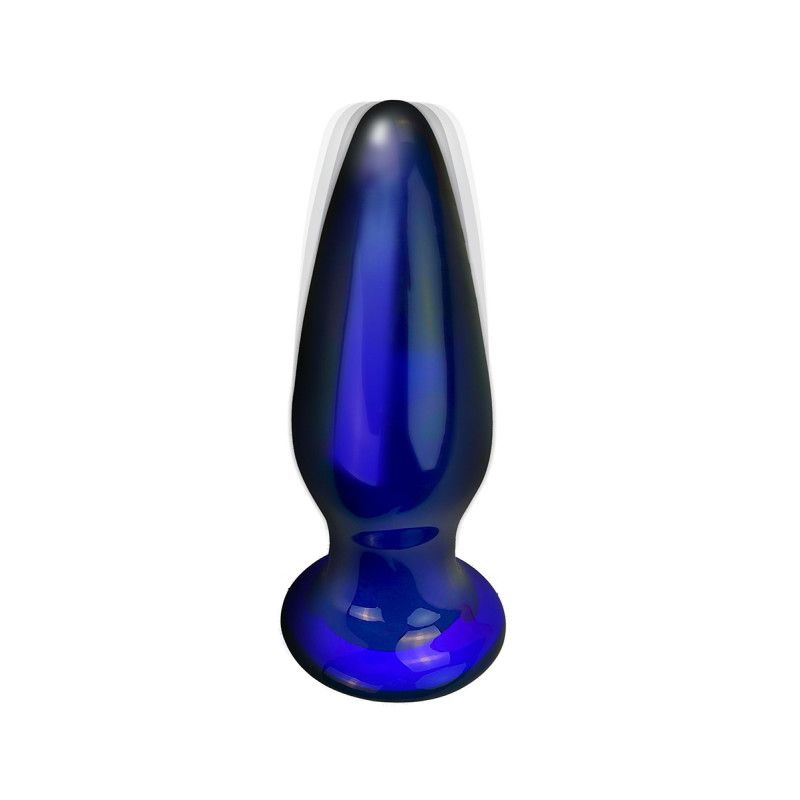 Plug Shining verre ToyJoy borosilicate bleu vibrant 4cm