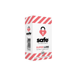 10 préservatifs Safe Super Lube pour glisse naturelle intense