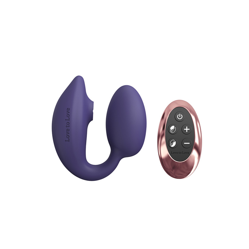 Double stimulateur Wonderlover violet pour clitoris flapping G vibrant