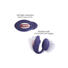 Double stimulateur Wonderlover violet avec 3 flapping 8 vibrations flexibles