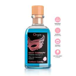 Huile massage embrassable Sexy Therapy barbe à papa chauffante