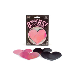 Cache tétons cœur Wow Boobs Secret Play noir rose adhésifs