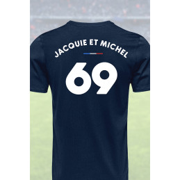 Tee-shirt joueur 69 Jacquie & Michel pour humour stade