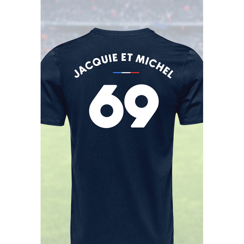 Tee-shirt joueur 69 Jacquie & Michel pour humour stade