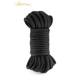 Corde de bondage noire Sweet Caress 10m pour shibari coton