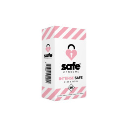 10 préservatifs Safe Intense texturés pour plaisir intense