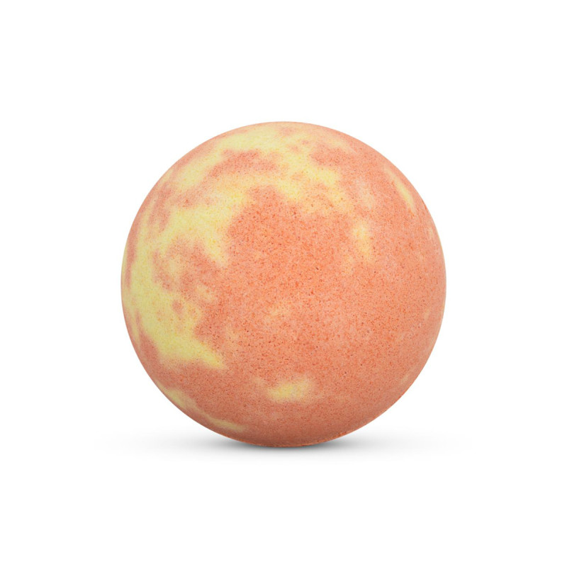 Bombe de bain pêche effervescente parfum fruité juteux