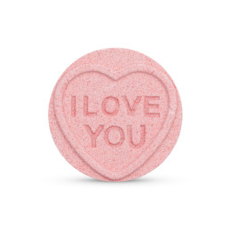 Bombe de bain I Love You parfum cerisier message gravé