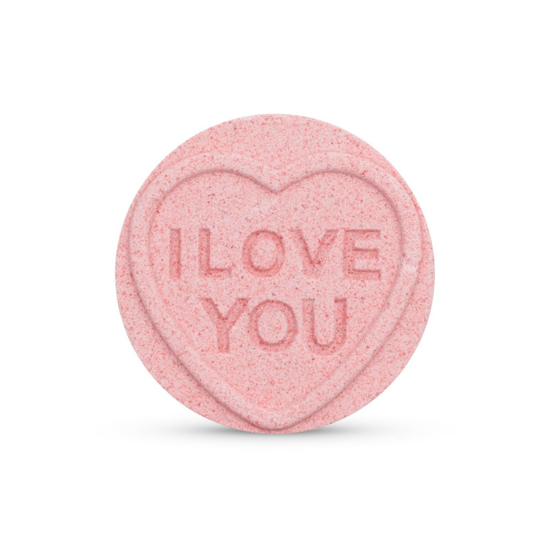 Bombe de bain I Love You parfum cerisier message gravé