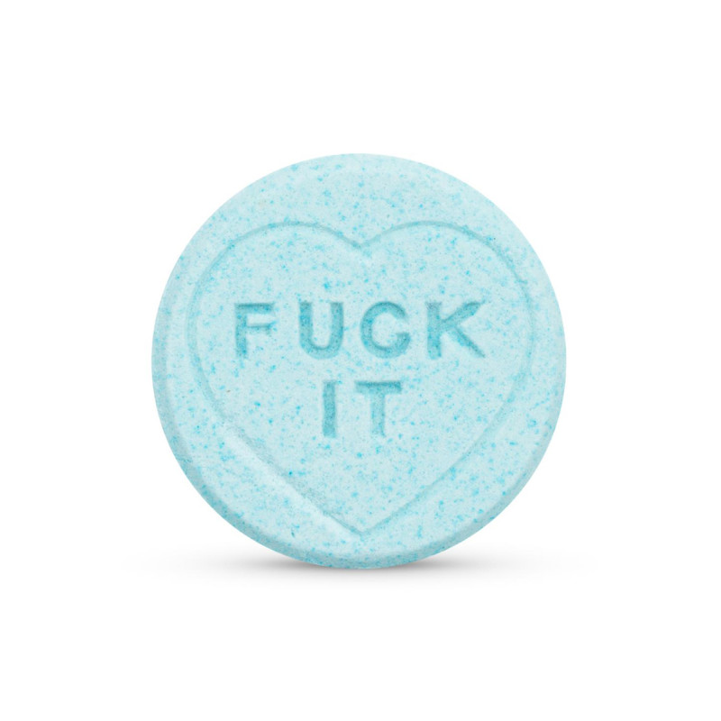 Bombe de bain Fuck It bleu turquoise fruits rouges