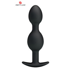 plug anal pretty love silicone 12,5 cm billes lestées mouvement