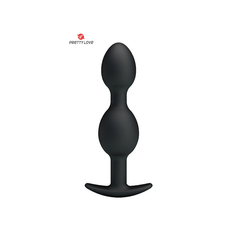 plug anal pretty love silicone 12,5 cm billes lestées mouvement
