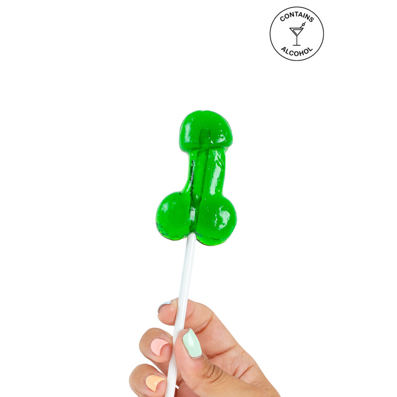 Sucette pénis Mojito avec alcool pour animations coquines et saveurs rafraîchissantes