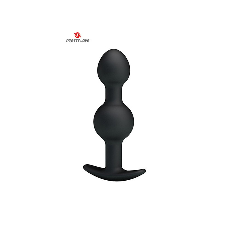 plug anal pretty love silicone 10,3 cm billes lestées mouvement