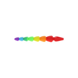 Stimulateur anal Rainbow Heart Beads - Toyjoy idéal pour initiation anale douce
