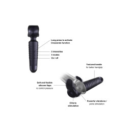 Masturbateur Man Wand Evo Black Plum silicone premium étanche IPX7