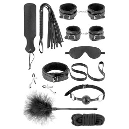 Coffret Bondage SM 10 pièces menottes poignets chevilles réglables