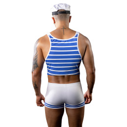 Déguisement marin sexy 3 pièces tenue matelot extensible allure sensuelle