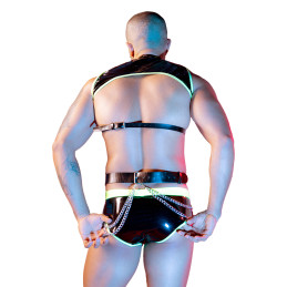 Ensemble sexy fluo 4 pièces tenue rave fluo brassière shorty luminescent