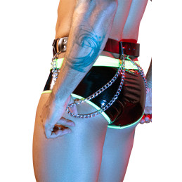 Shorty sexy fluo lingerie homme brillant fluo soirées intimes provocantes