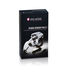 Cage pénis électro stimulation Pubic Enemy No 2 révélant soumission par impulsions