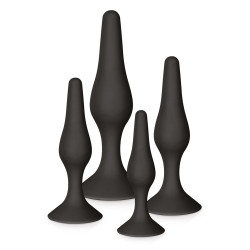 coffret 4 plugs anal silicone haute qualité ventouse