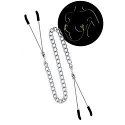 pinces à seins réglables chainette acier argenté sweet caress