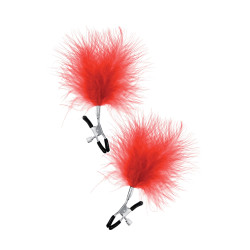 pinces à seins réglables avec plumeau rouge sweet caress