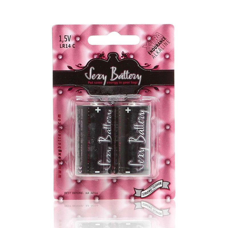 lot de 2 piles lr14 xtra endurance alcaline sexy battery