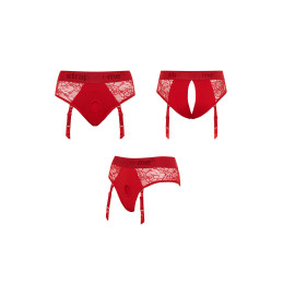Harnais lingerie Diva (rouge) - Strap On Me