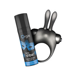 Kit plaisir vibrant Vibe Bunny, anneau lapin et gel vibrant unisexe