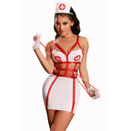 Déguisement infirmière sexy 5 pièces pour rôle-play médical torride