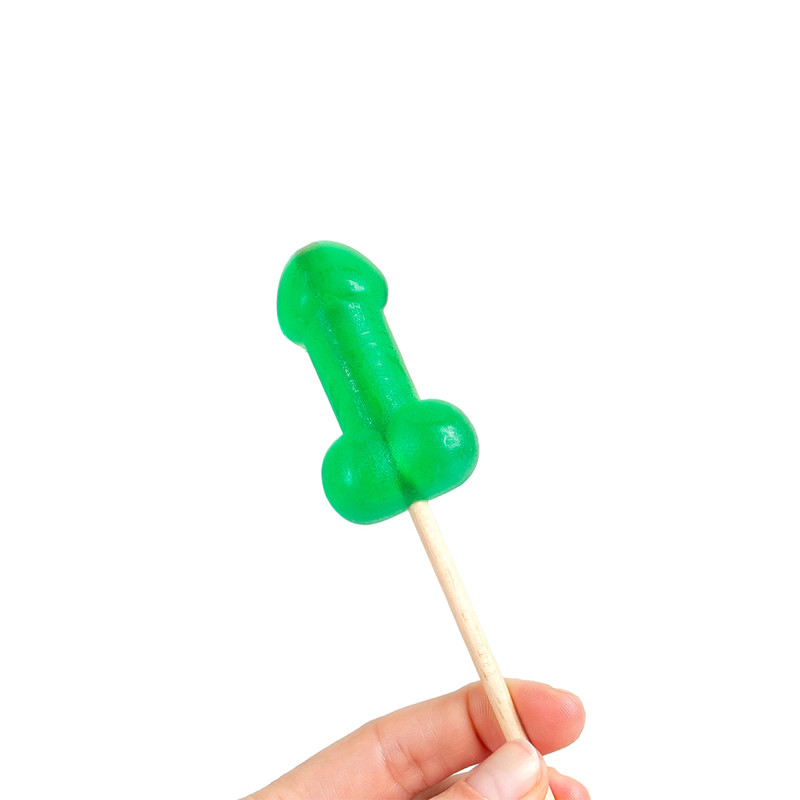 Sucette pénis à la menthe avec effet rafraîchissant libérant fraîcheur intense