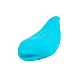 Mini vibro rechargeable DelightfulWave bleu silicone liquide forme baleine