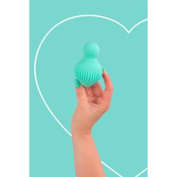 Mini vibro rechargeable EnchantedDesire vert étanche IPX6 dimensions 5,7x9 cm