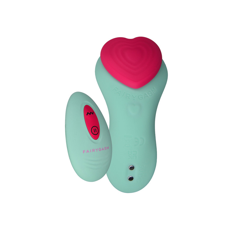 Stimulateur télécommandé culotte HeartGem vert silicone ABS 10x4,5x3 cm