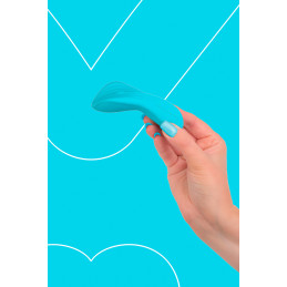 Mini vibro rechargeable SilkenTouch bleu qui s’adapte à vos envies grâce à ses modes vibrants